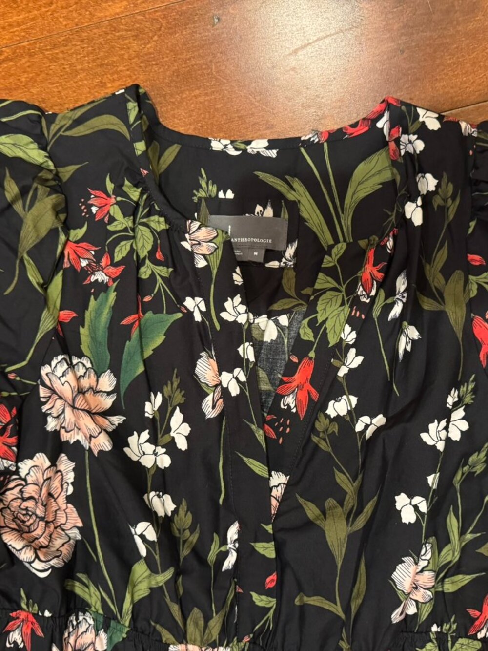NWOT Anthropologie Summerset Dress Pink & Green Floral - Picture 3 of 8